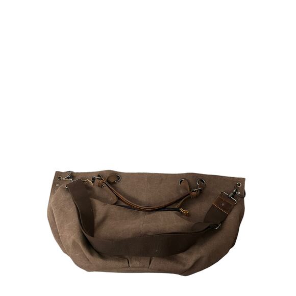 Wonder Youth Oversized brown Canvas Women’s Shoulder Bag - Picture 15 of 15